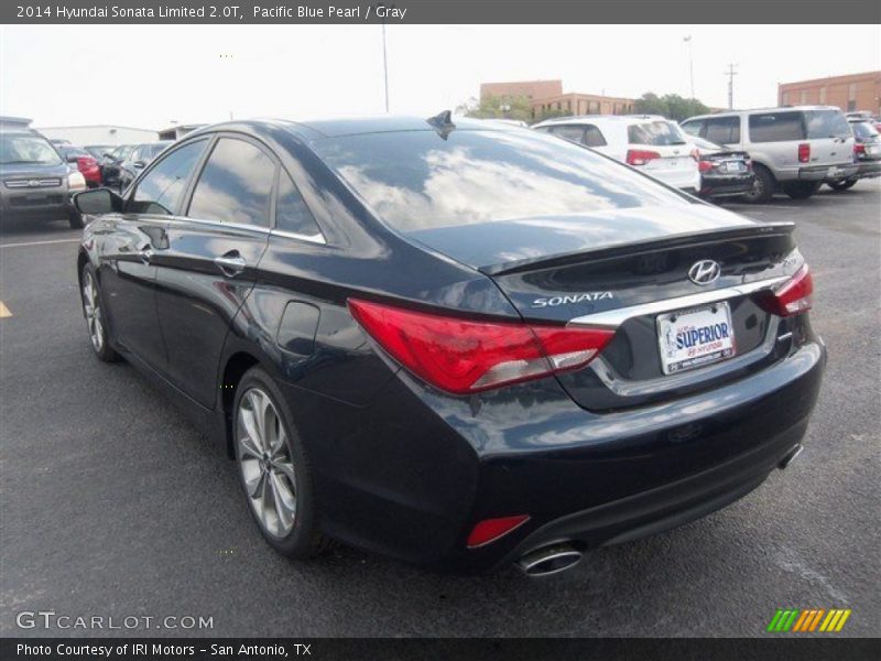 Pacific Blue Pearl / Gray 2014 Hyundai Sonata Limited 2.0T