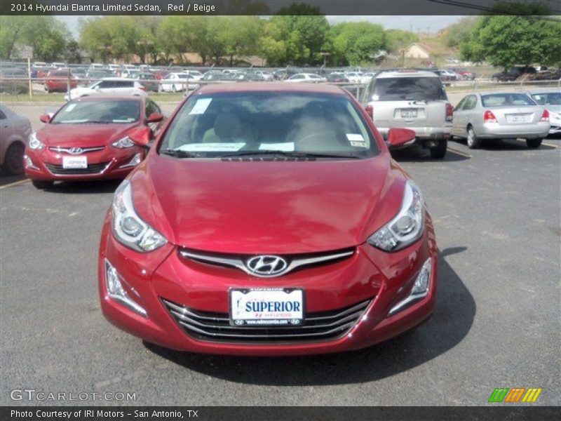 Red / Beige 2014 Hyundai Elantra Limited Sedan