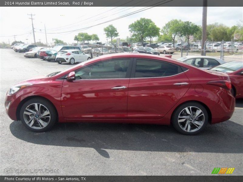 Red / Beige 2014 Hyundai Elantra Limited Sedan