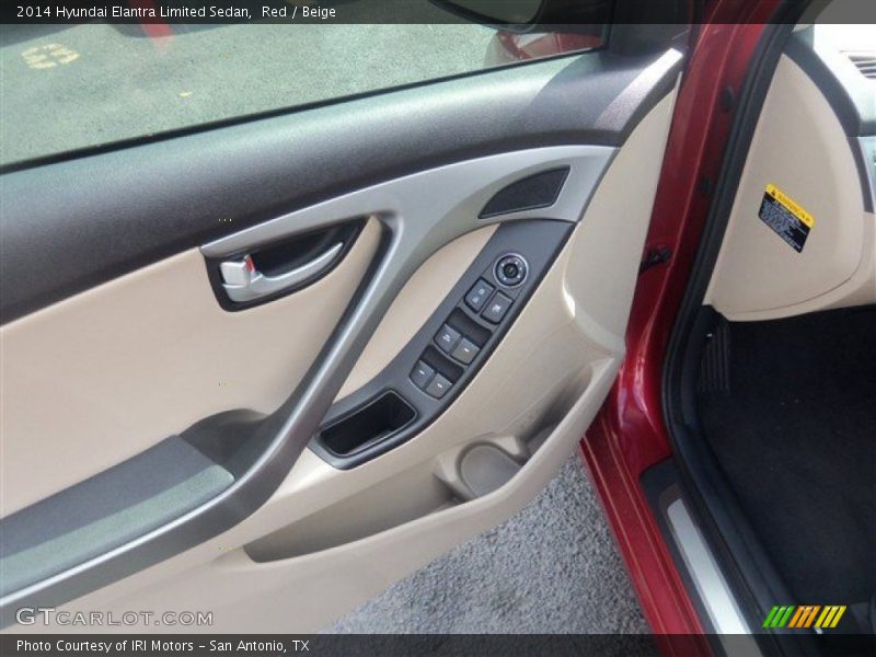 Red / Beige 2014 Hyundai Elantra Limited Sedan