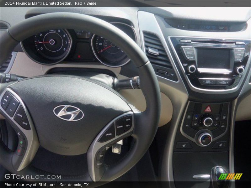 Red / Beige 2014 Hyundai Elantra Limited Sedan