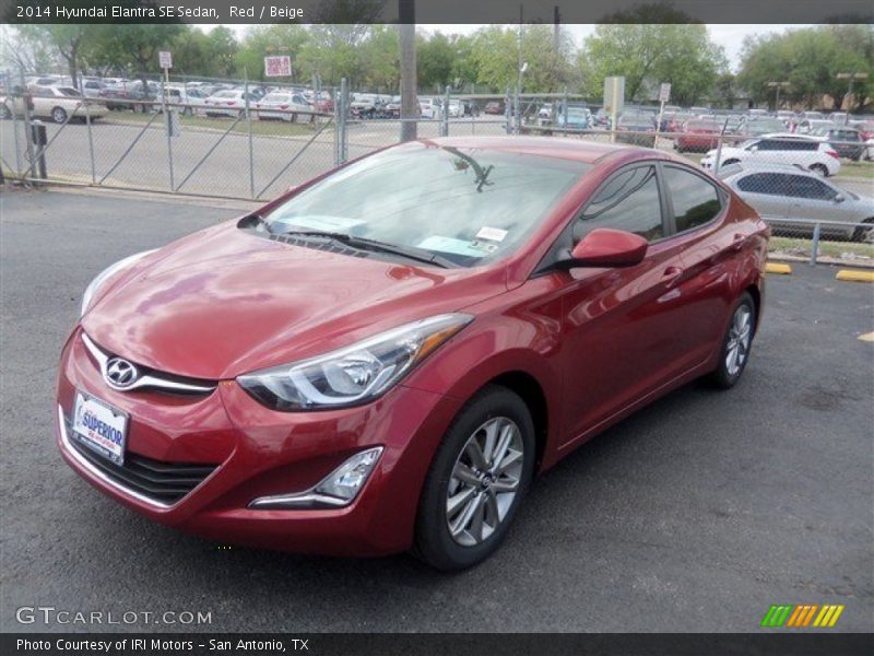 Red / Beige 2014 Hyundai Elantra SE Sedan