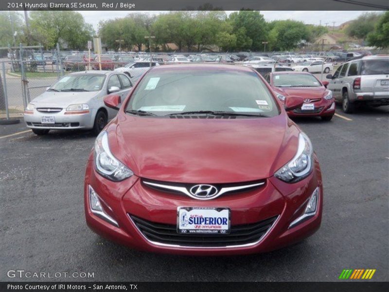 Red / Beige 2014 Hyundai Elantra SE Sedan