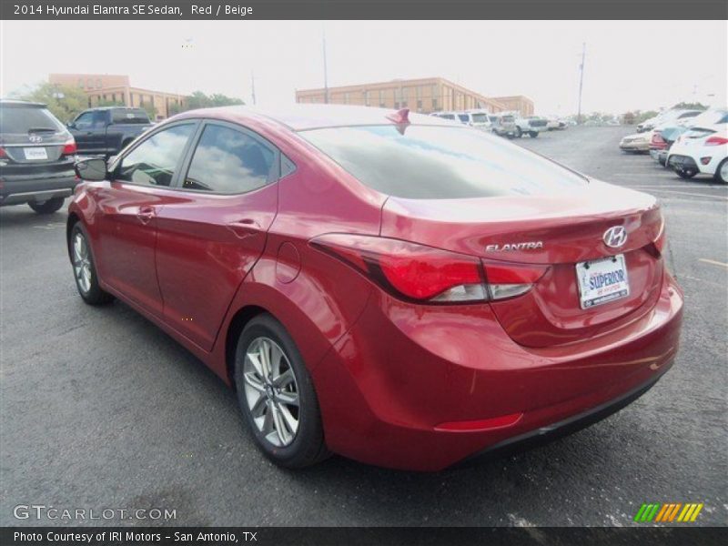 Red / Beige 2014 Hyundai Elantra SE Sedan