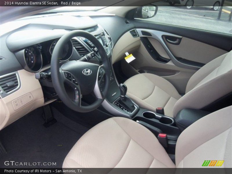 Red / Beige 2014 Hyundai Elantra SE Sedan