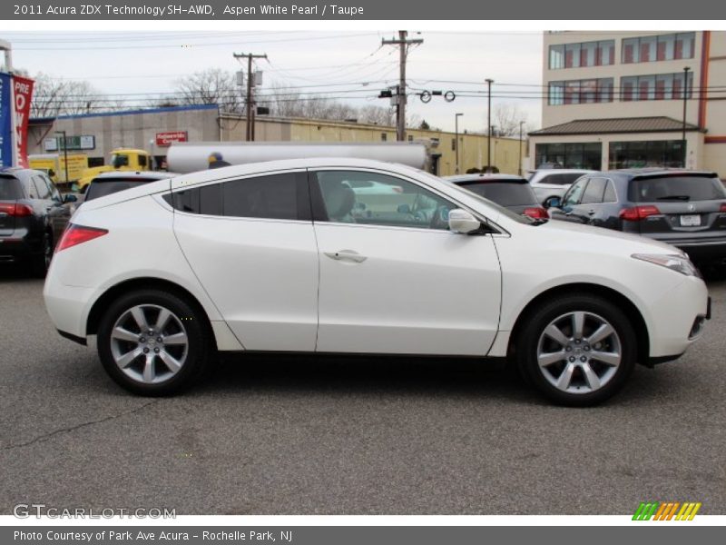 Aspen White Pearl / Taupe 2011 Acura ZDX Technology SH-AWD