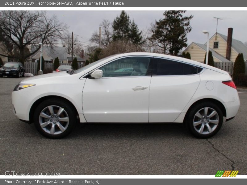 Aspen White Pearl / Taupe 2011 Acura ZDX Technology SH-AWD