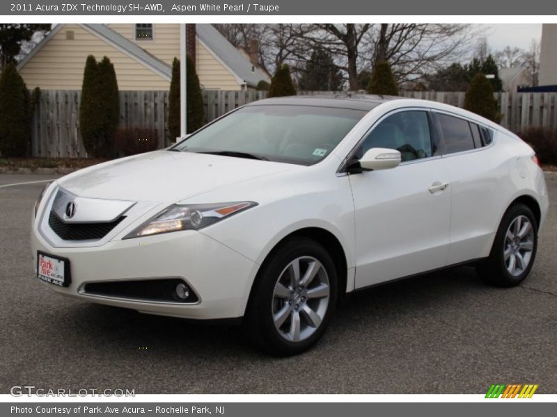 Aspen White Pearl / Taupe 2011 Acura ZDX Technology SH-AWD