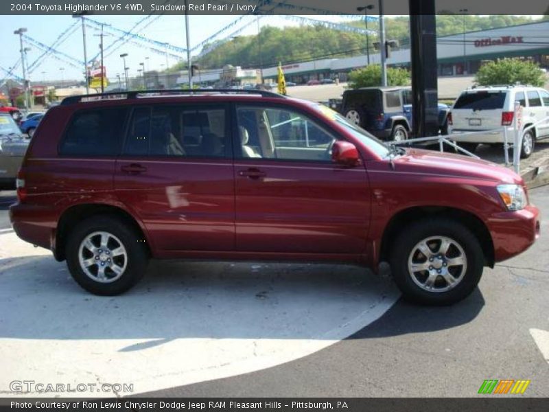 Sundown Red Pearl / Ivory 2004 Toyota Highlander V6 4WD