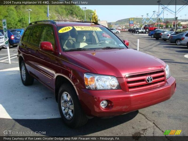 Sundown Red Pearl / Ivory 2004 Toyota Highlander V6 4WD