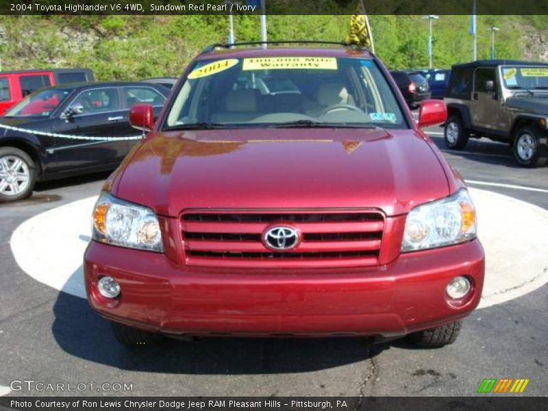 Sundown Red Pearl / Ivory 2004 Toyota Highlander V6 4WD