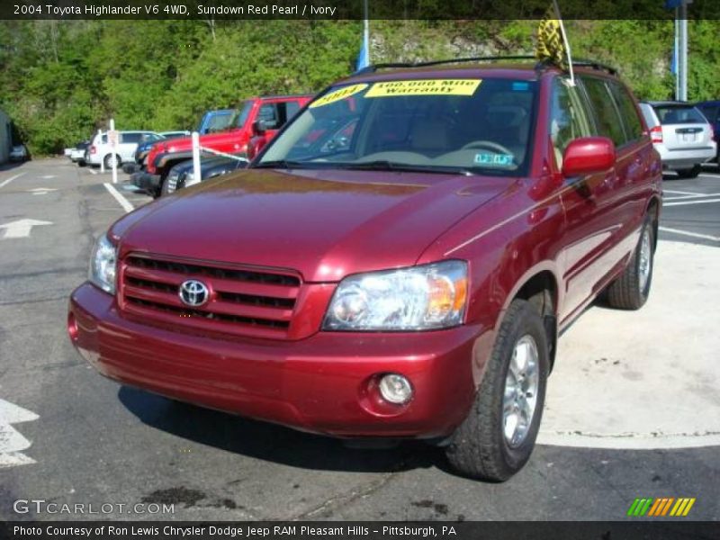 Sundown Red Pearl / Ivory 2004 Toyota Highlander V6 4WD