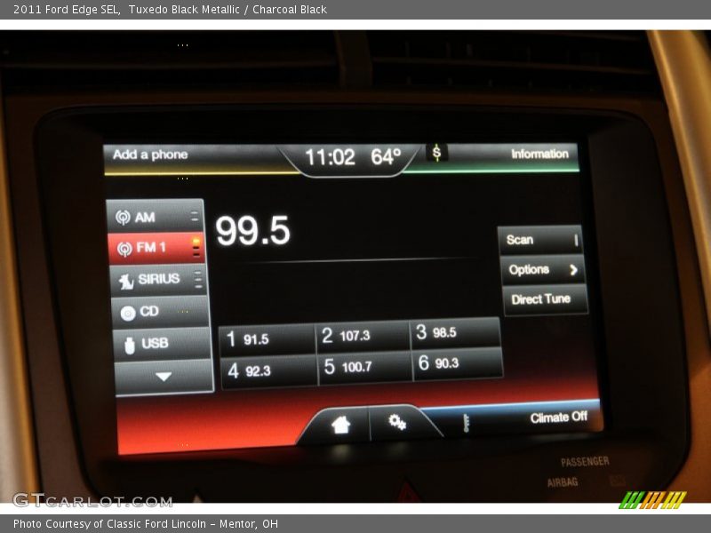 Tuxedo Black Metallic / Charcoal Black 2011 Ford Edge SEL