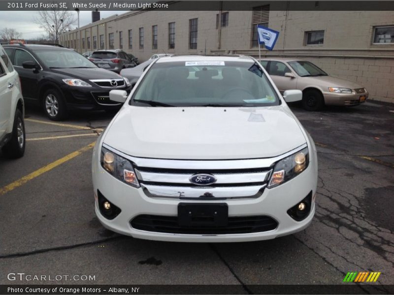 White Suede / Medium Light Stone 2011 Ford Fusion SE