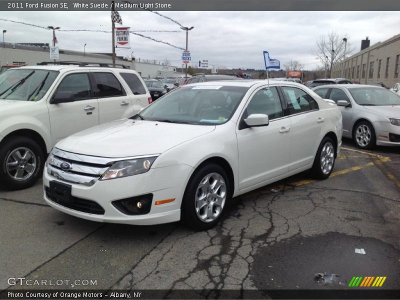 White Suede / Medium Light Stone 2011 Ford Fusion SE