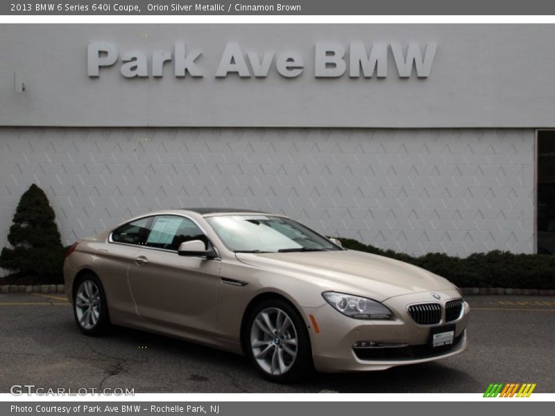 Orion Silver Metallic / Cinnamon Brown 2013 BMW 6 Series 640i Coupe
