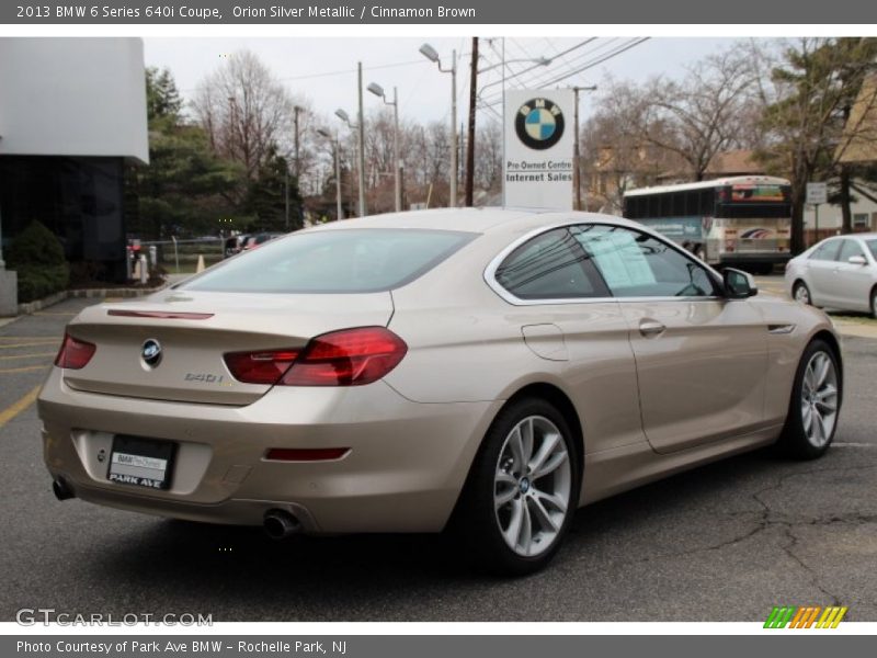 Orion Silver Metallic / Cinnamon Brown 2013 BMW 6 Series 640i Coupe