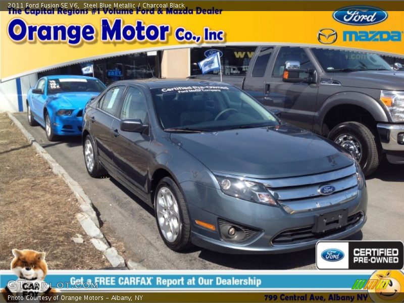 Steel Blue Metallic / Charcoal Black 2011 Ford Fusion SE V6