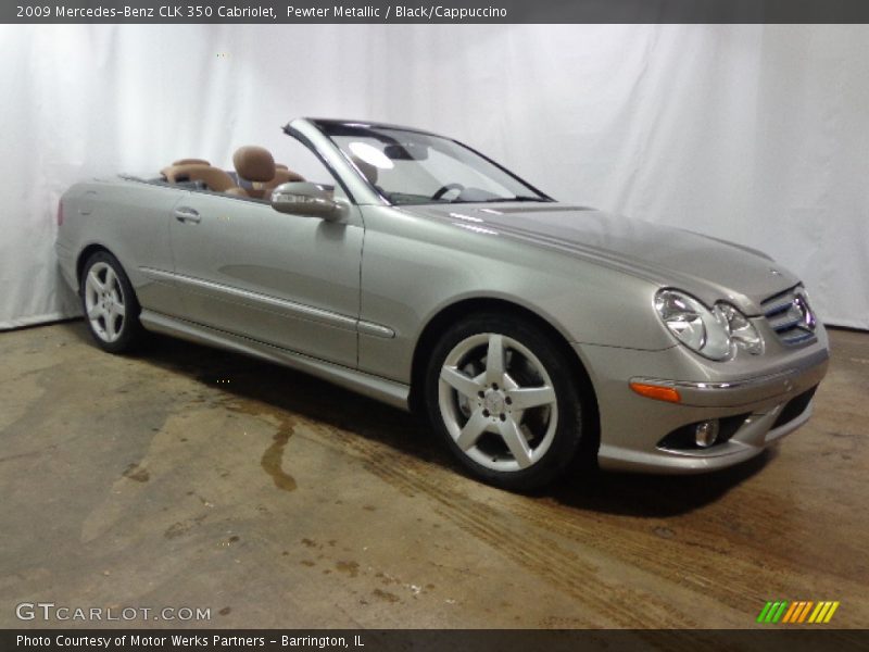 Pewter Metallic / Black/Cappuccino 2009 Mercedes-Benz CLK 350 Cabriolet