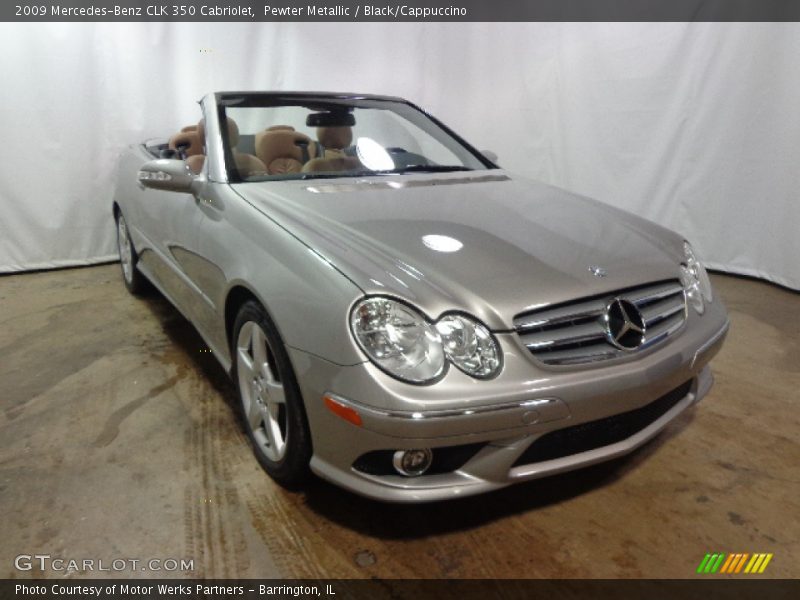 Pewter Metallic / Black/Cappuccino 2009 Mercedes-Benz CLK 350 Cabriolet