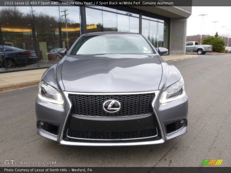 Nebula Gray Pearl / F Sport Black w/White Perf. Genuine Aluminum 2013 Lexus LS 460 F Sport AWD