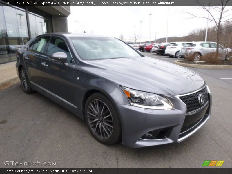 Nebula Gray Pearl / F Sport Black w/White Perf. Genuine Aluminum 2013 Lexus LS 460 F Sport AWD