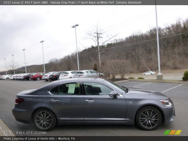 Nebula Gray Pearl / F Sport Black w/White Perf. Genuine Aluminum 2013 Lexus LS 460 F Sport AWD