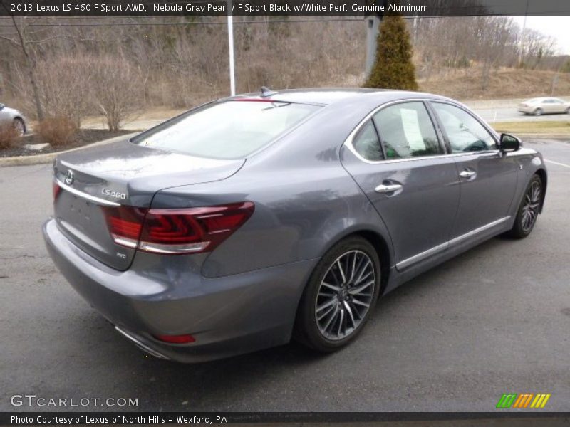 Nebula Gray Pearl / F Sport Black w/White Perf. Genuine Aluminum 2013 Lexus LS 460 F Sport AWD
