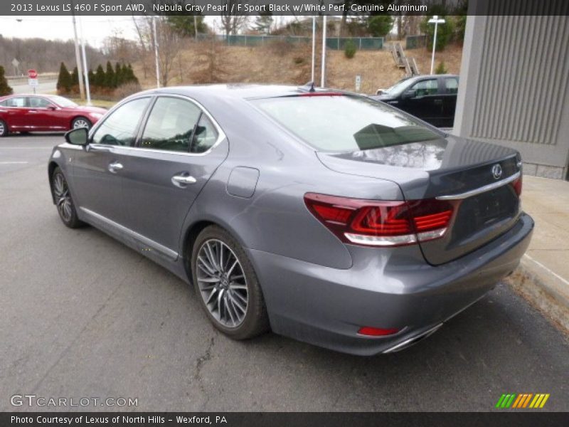 Nebula Gray Pearl / F Sport Black w/White Perf. Genuine Aluminum 2013 Lexus LS 460 F Sport AWD