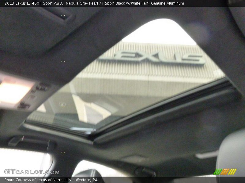 Nebula Gray Pearl / F Sport Black w/White Perf. Genuine Aluminum 2013 Lexus LS 460 F Sport AWD