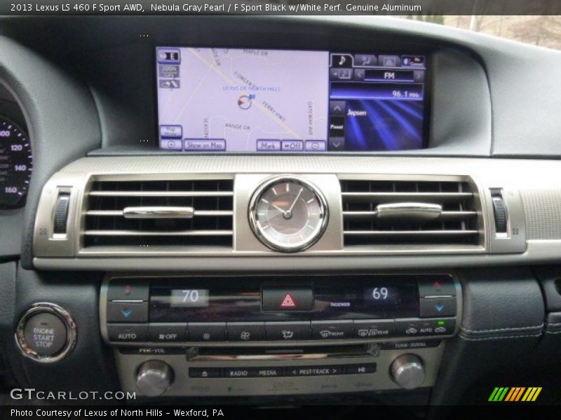 Nebula Gray Pearl / F Sport Black w/White Perf. Genuine Aluminum 2013 Lexus LS 460 F Sport AWD