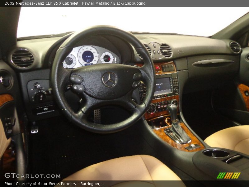 Pewter Metallic / Black/Cappuccino 2009 Mercedes-Benz CLK 350 Cabriolet