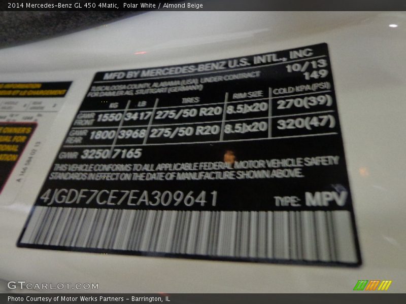 Polar White / Almond Beige 2014 Mercedes-Benz GL 450 4Matic