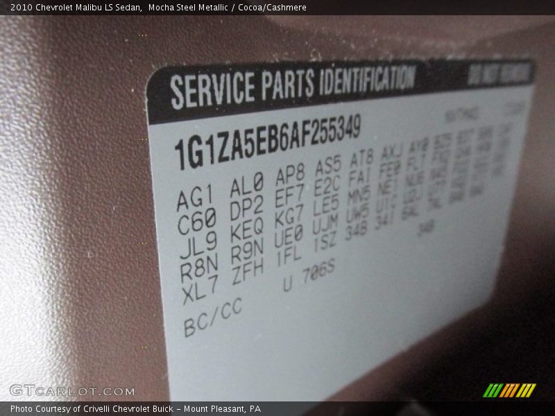 Mocha Steel Metallic / Cocoa/Cashmere 2010 Chevrolet Malibu LS Sedan