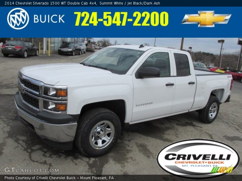 Summit White / Jet Black/Dark Ash 2014 Chevrolet Silverado 1500 WT Double Cab 4x4