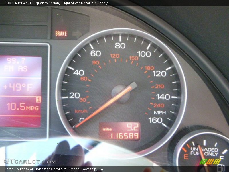 Light Silver Metallic / Ebony 2004 Audi A4 3.0 quattro Sedan