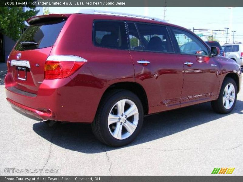 Salsa Red Pearl / Sand Beige 2008 Toyota Highlander Limited 4WD