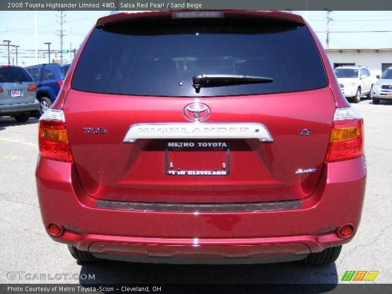Salsa Red Pearl / Sand Beige 2008 Toyota Highlander Limited 4WD