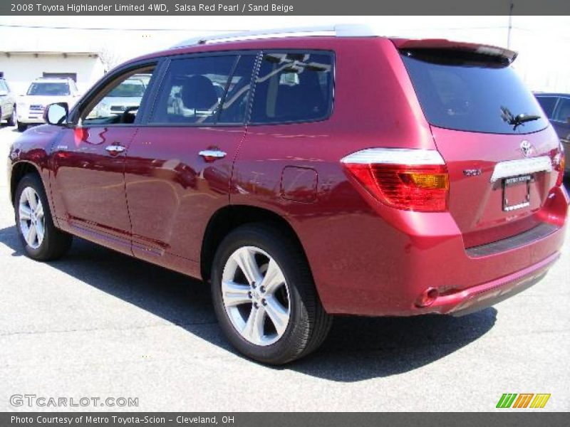 Salsa Red Pearl / Sand Beige 2008 Toyota Highlander Limited 4WD