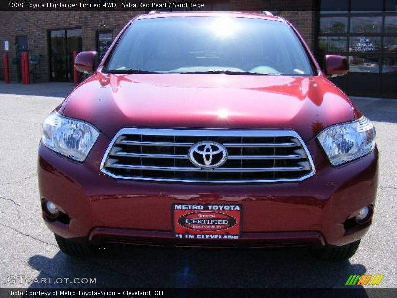 Salsa Red Pearl / Sand Beige 2008 Toyota Highlander Limited 4WD