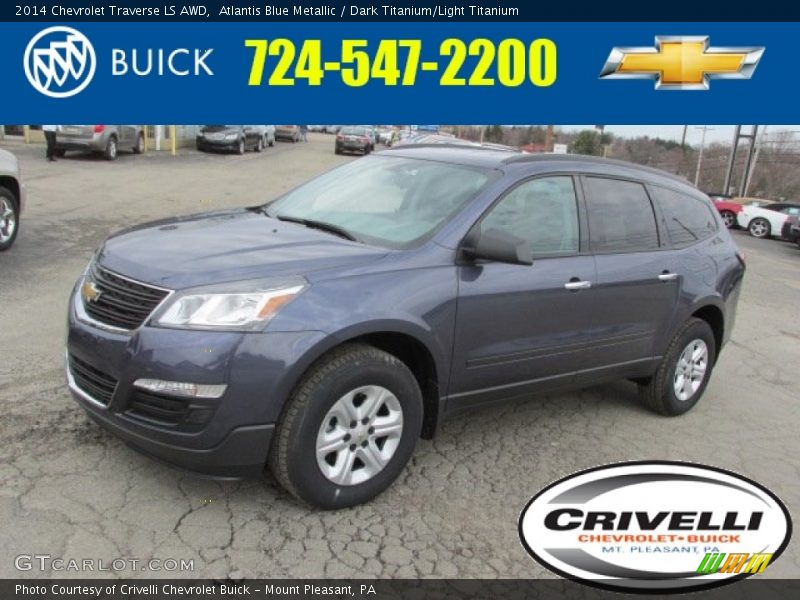 Atlantis Blue Metallic / Dark Titanium/Light Titanium 2014 Chevrolet Traverse LS AWD
