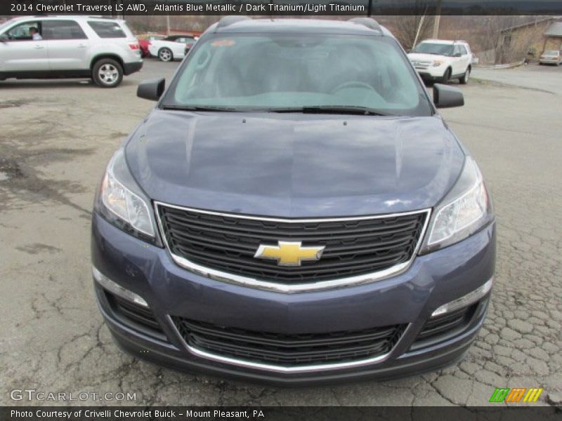 Atlantis Blue Metallic / Dark Titanium/Light Titanium 2014 Chevrolet Traverse LS AWD