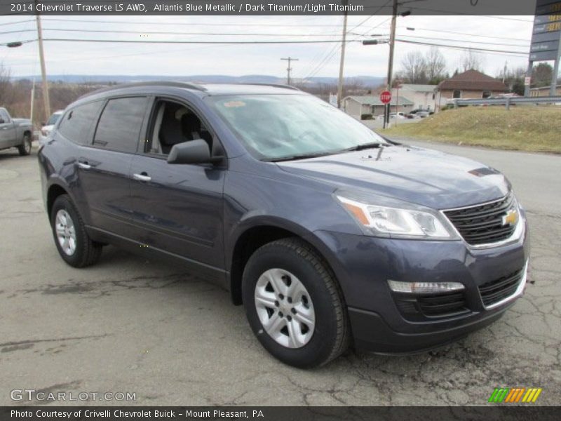 Atlantis Blue Metallic / Dark Titanium/Light Titanium 2014 Chevrolet Traverse LS AWD