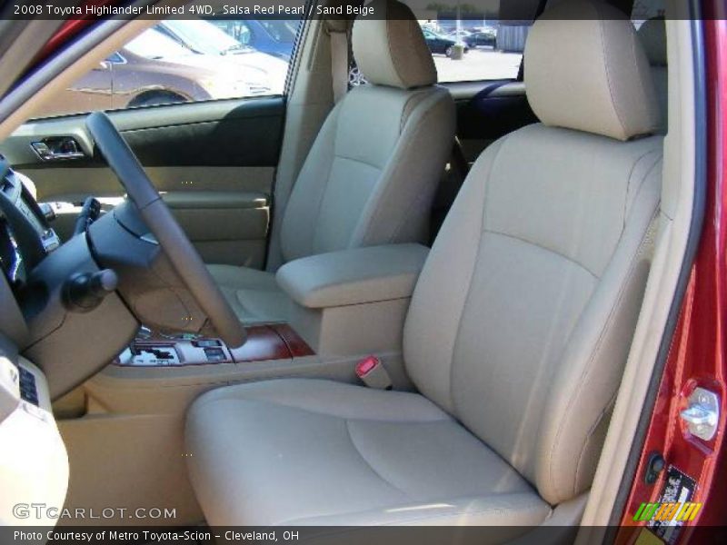 Salsa Red Pearl / Sand Beige 2008 Toyota Highlander Limited 4WD