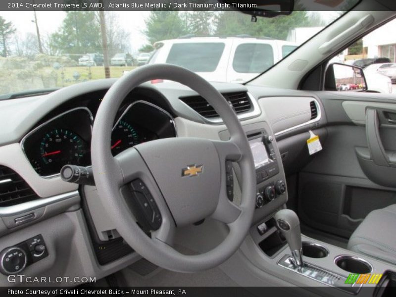 Atlantis Blue Metallic / Dark Titanium/Light Titanium 2014 Chevrolet Traverse LS AWD