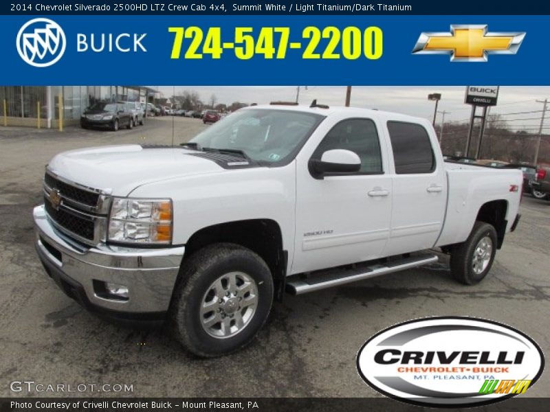 Summit White / Light Titanium/Dark Titanium 2014 Chevrolet Silverado 2500HD LTZ Crew Cab 4x4