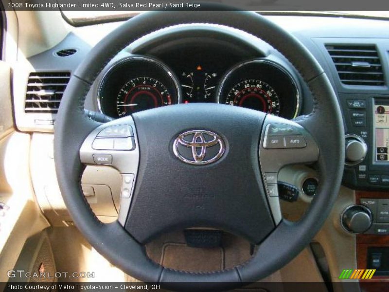 Salsa Red Pearl / Sand Beige 2008 Toyota Highlander Limited 4WD