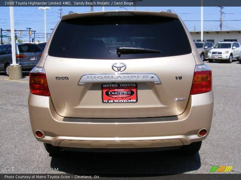 Sandy Beach Metallic / Sand Beige 2008 Toyota Highlander Limited 4WD