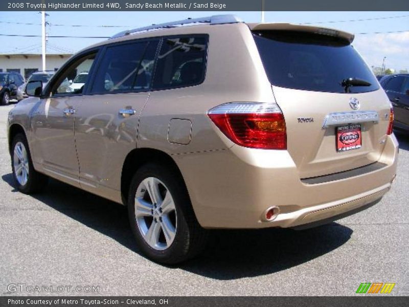 Sandy Beach Metallic / Sand Beige 2008 Toyota Highlander Limited 4WD