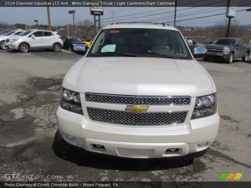 White Diamond Tricoat / Light Cashmere/Dark Cashmere 2014 Chevrolet Suburban LTZ 4x4